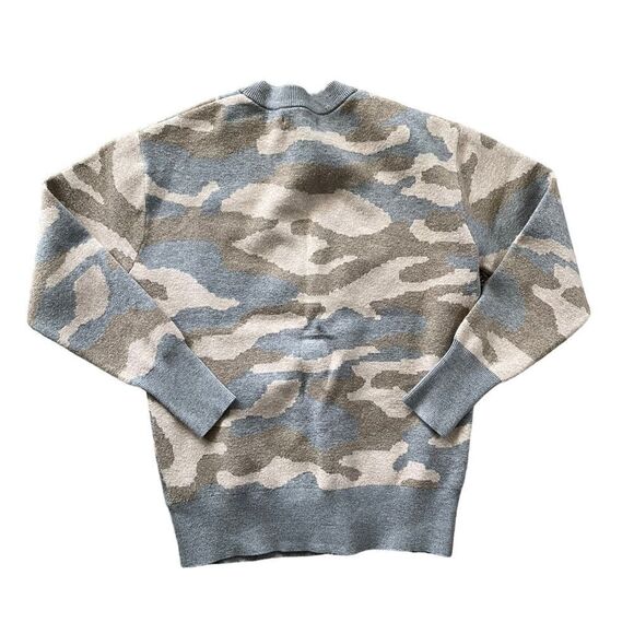 CHRISTIAN SIRIANO Cardigan Gray/Blue and Tan Camo Size XS - Picture 2 of 5
